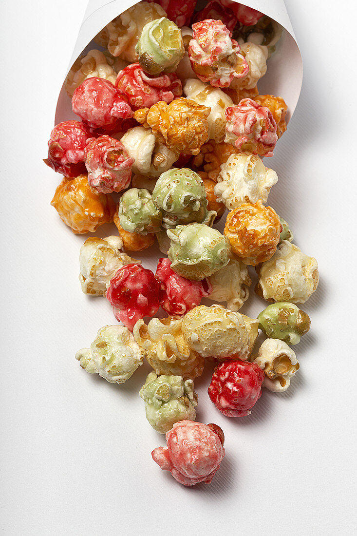 Tasty colorful popcorn