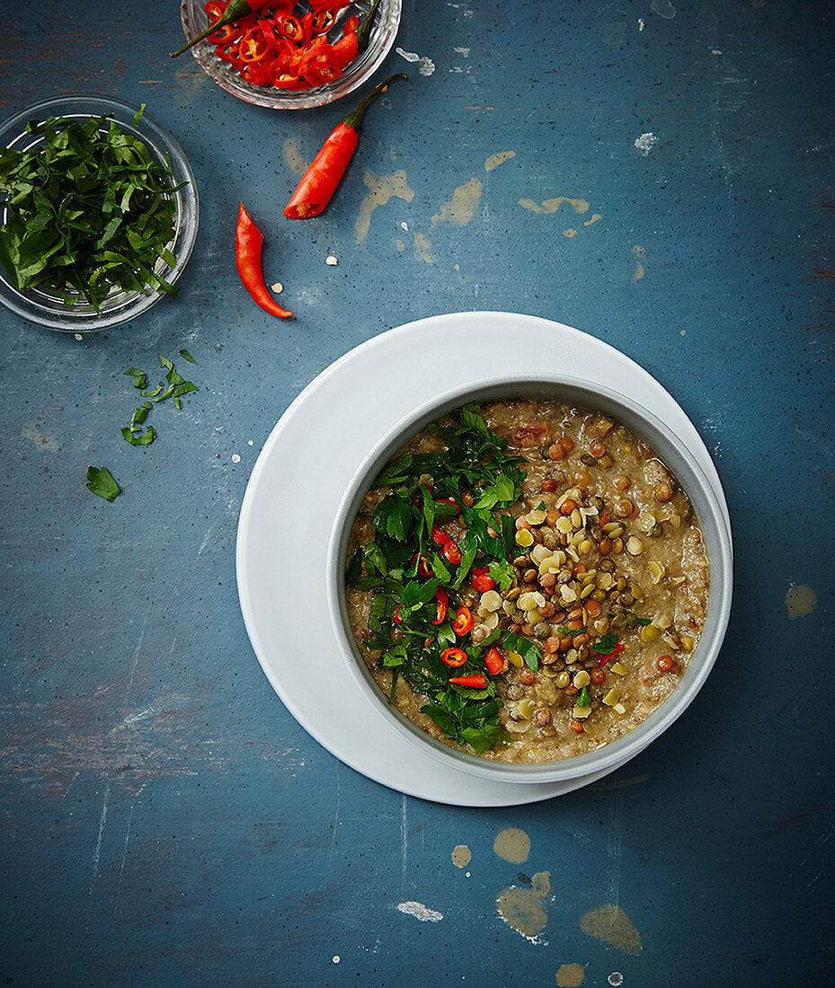 Lentil dhal with chilli