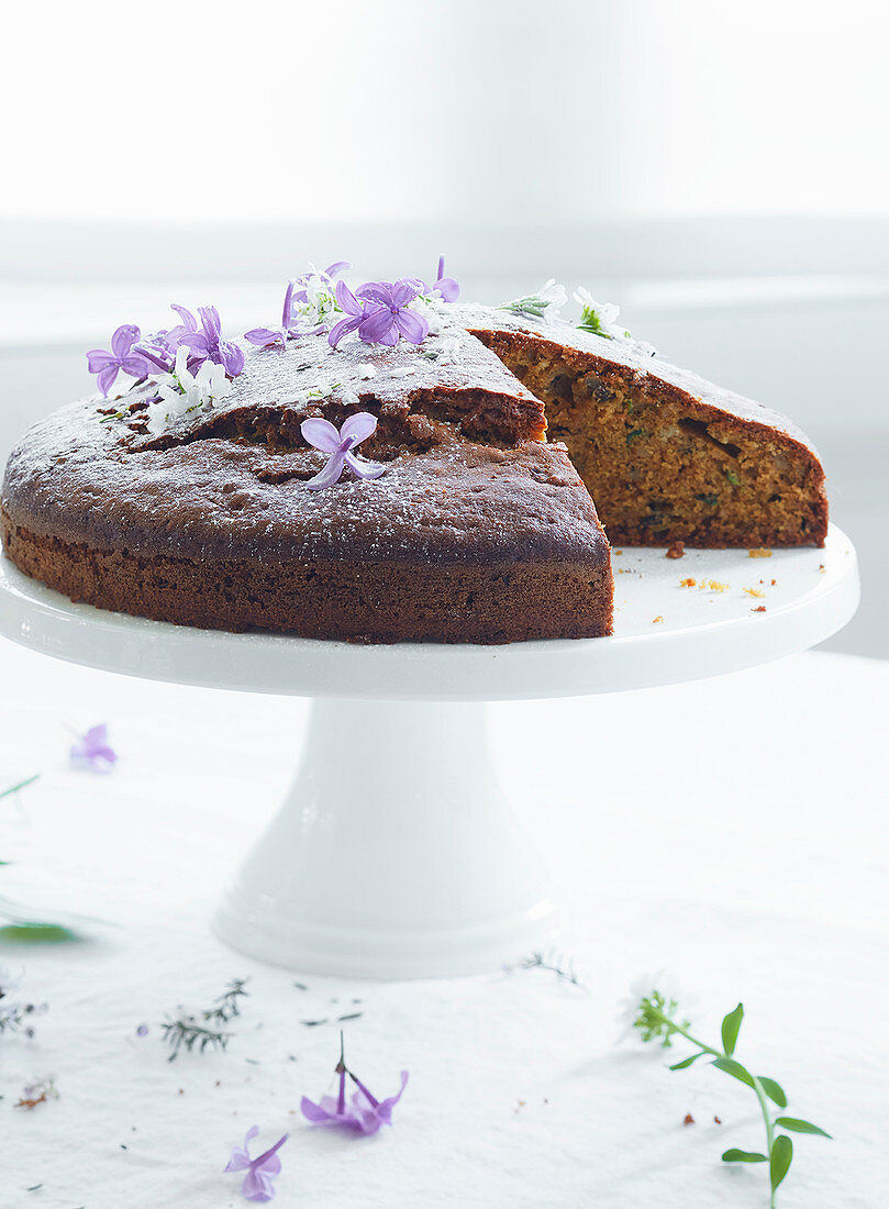 A summer courgette chocolate cake with cardamom