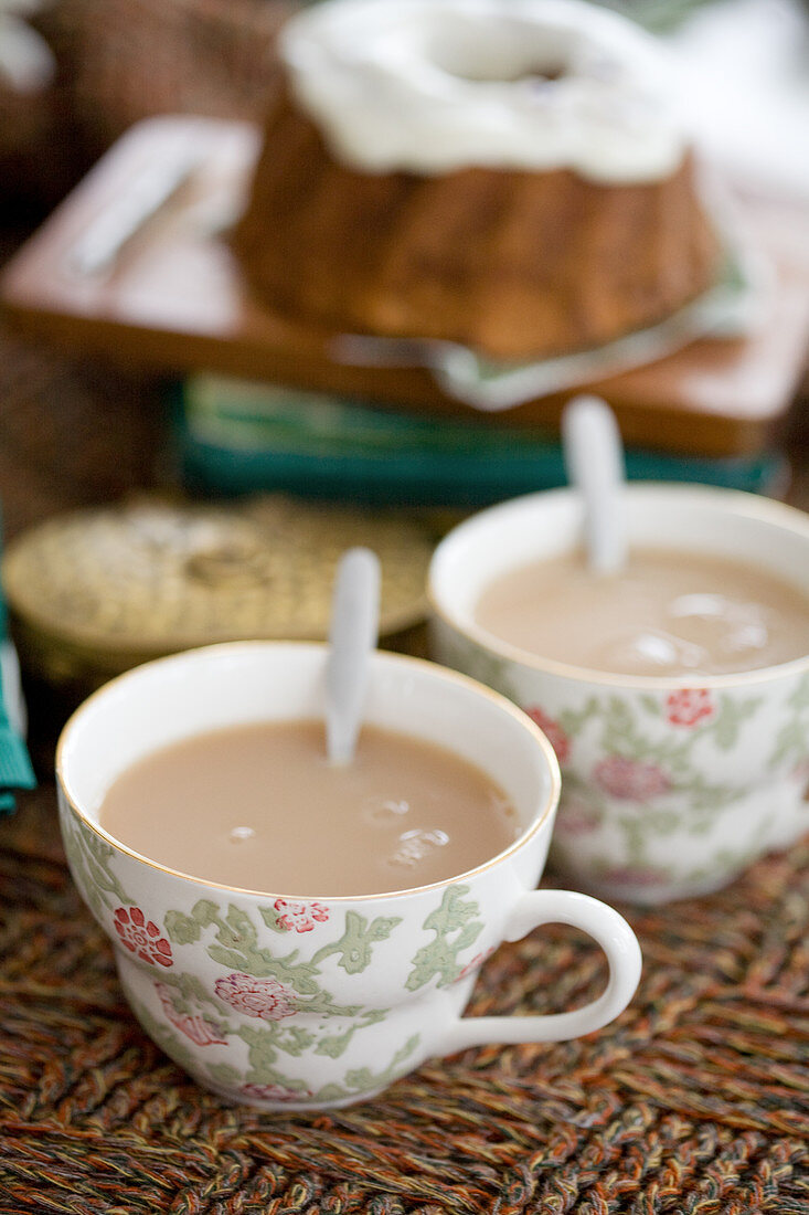 Two cups of chai tea