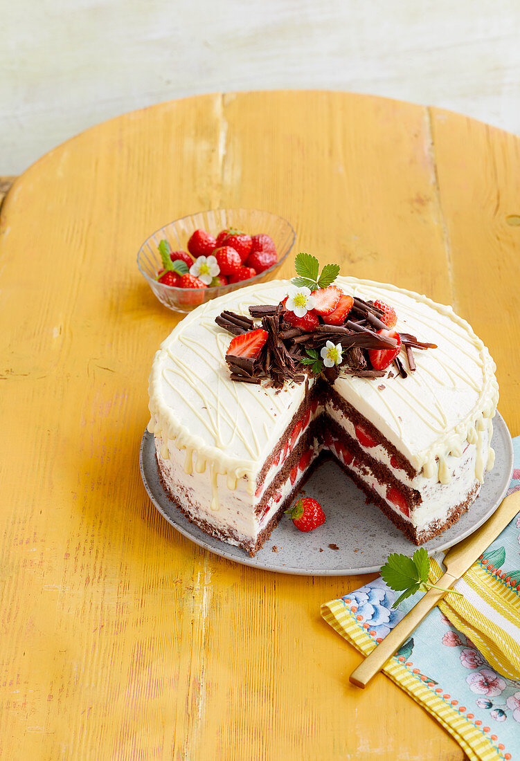 Black Forest Gateau strawberry cake