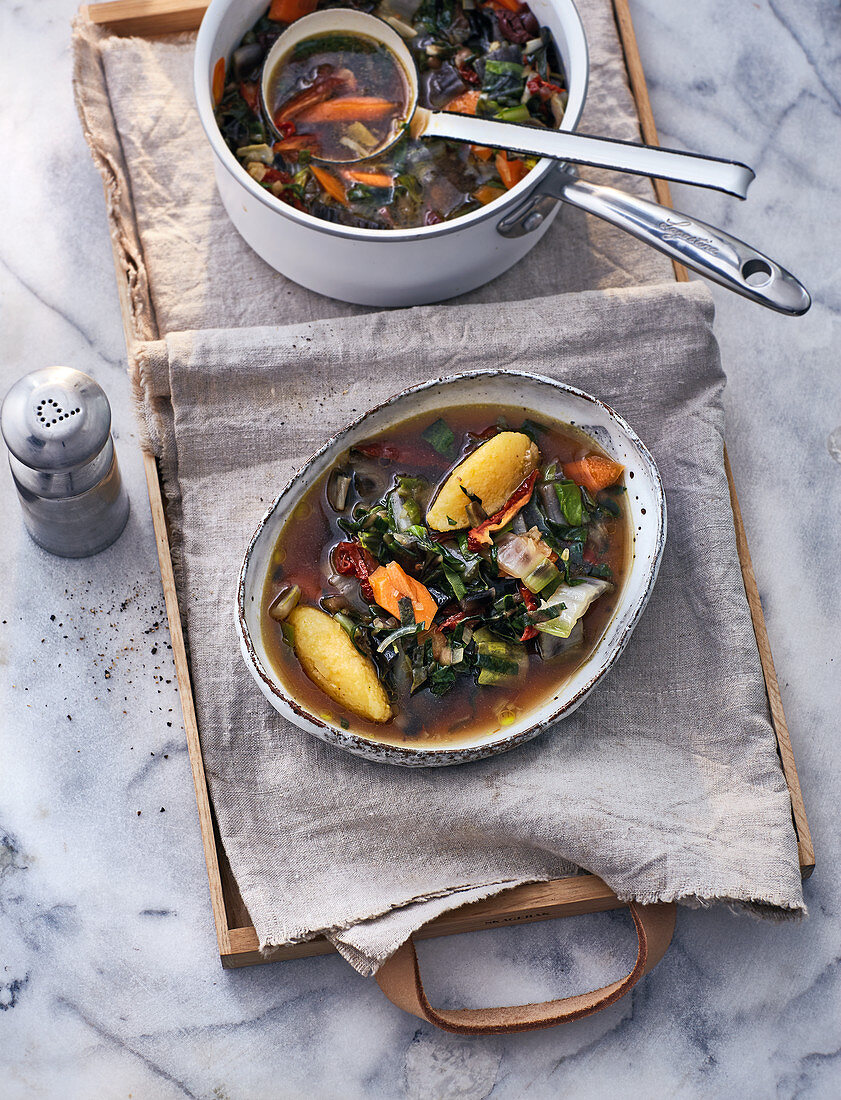 Mediterranean chard stew with olives and capers