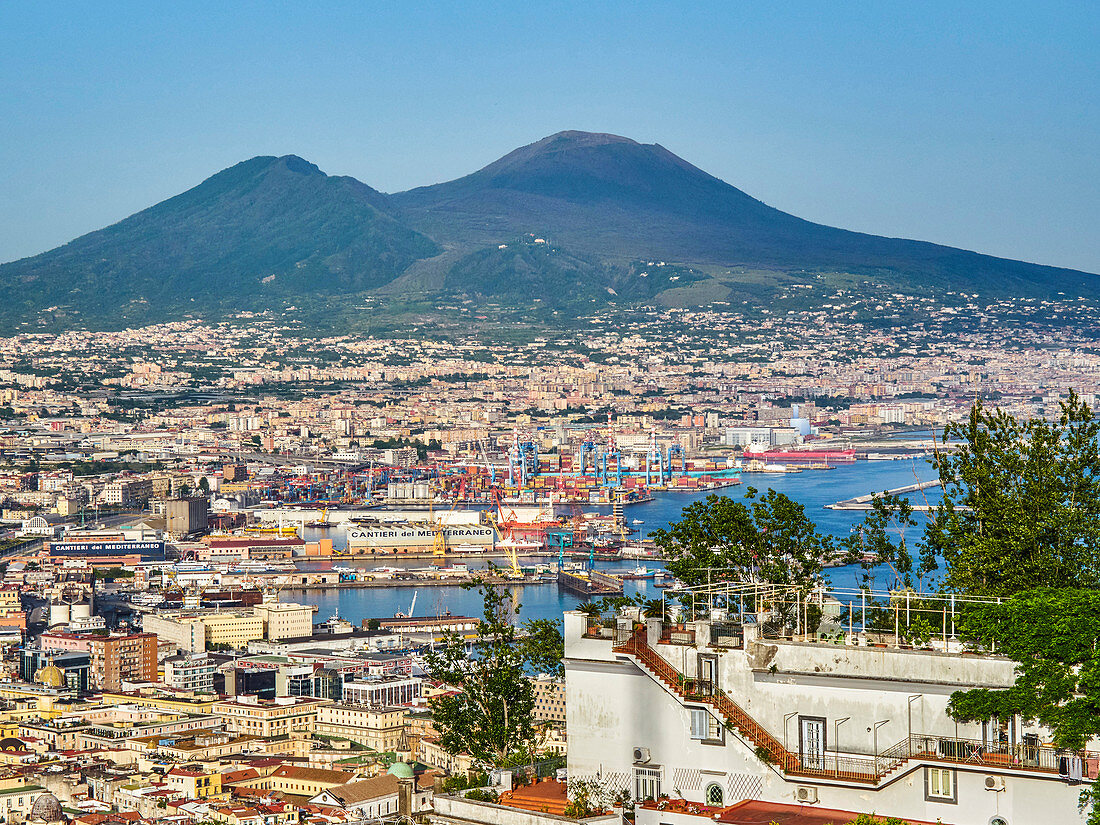 Blick auf Vomero, Neapel, Kampanien, Italien
