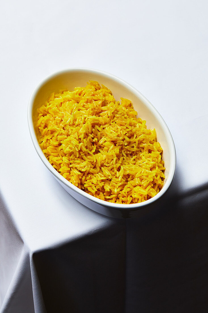 Yellow rice with turmeric