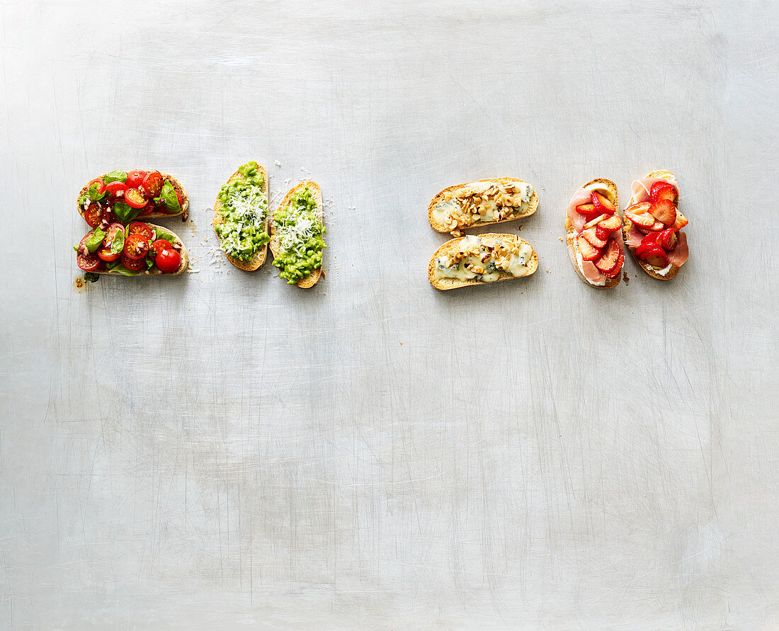 Four types of crostini