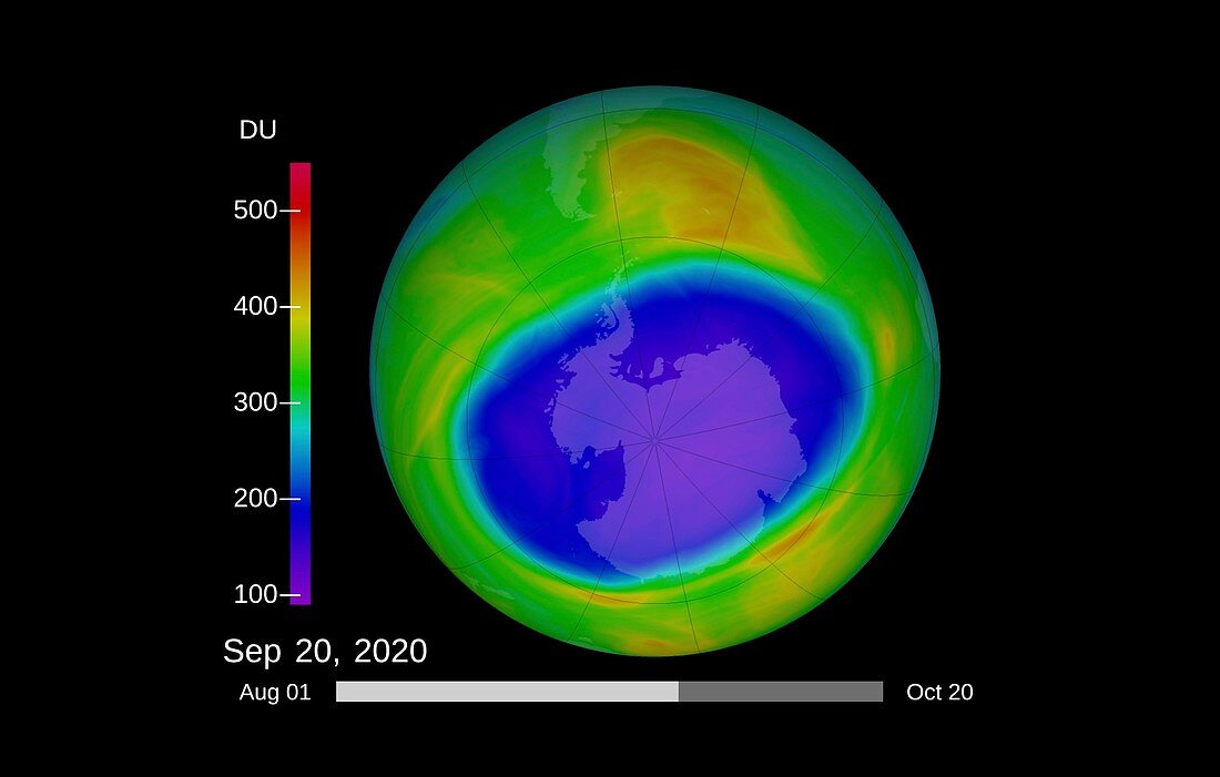 Antarctic ozone hole, September 2020