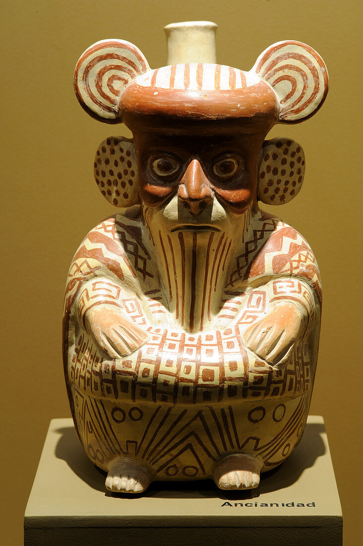 Moche ceramic depicting old age