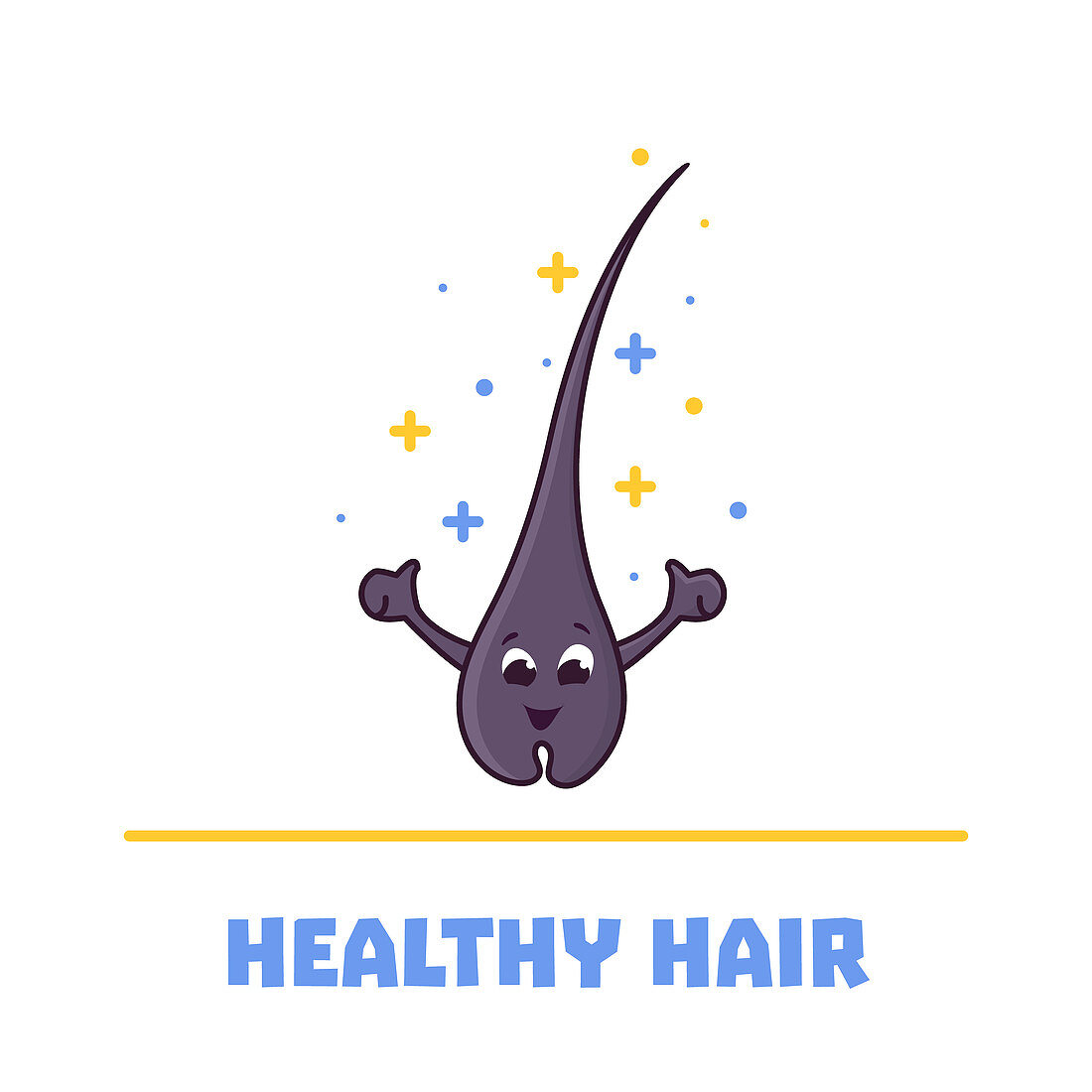 Healthy hair, conceptual illustration