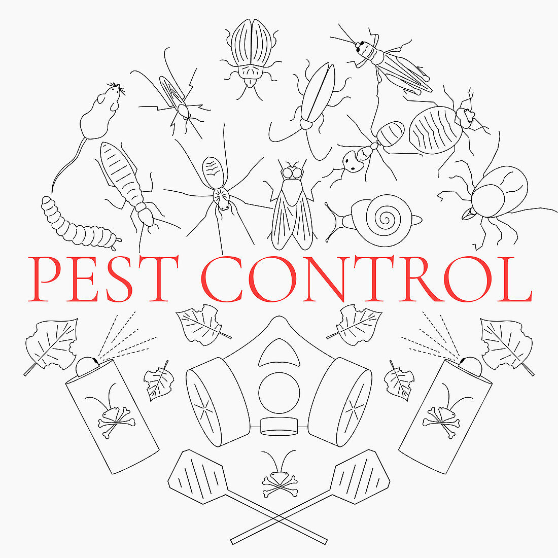 Pest control, conceptual illustration