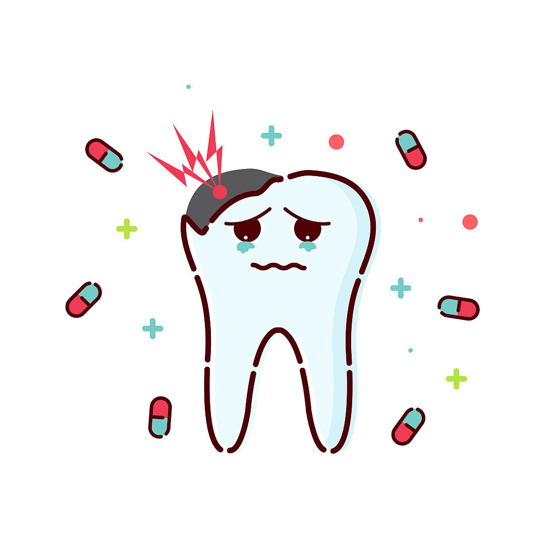 Tooth caries, conceptual illustration