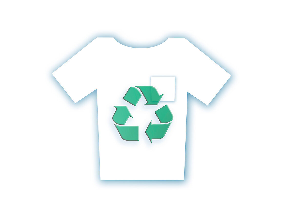 T-shirt with recycling symbol, illustration