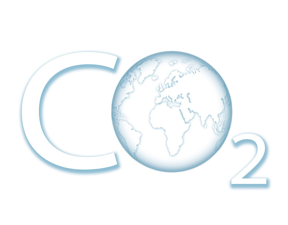 Carbon dioxide with Earth, illustration