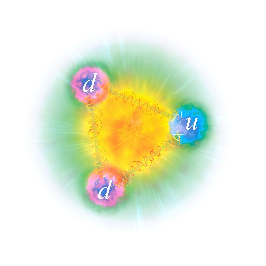 Artwork of the structure of a neutron
