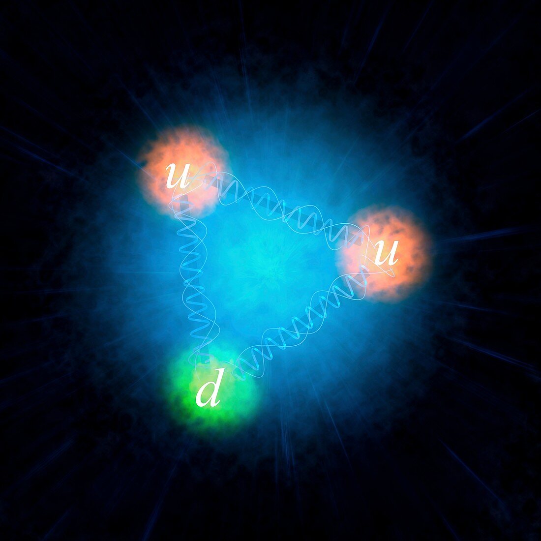 Artwork of the structure of a proton