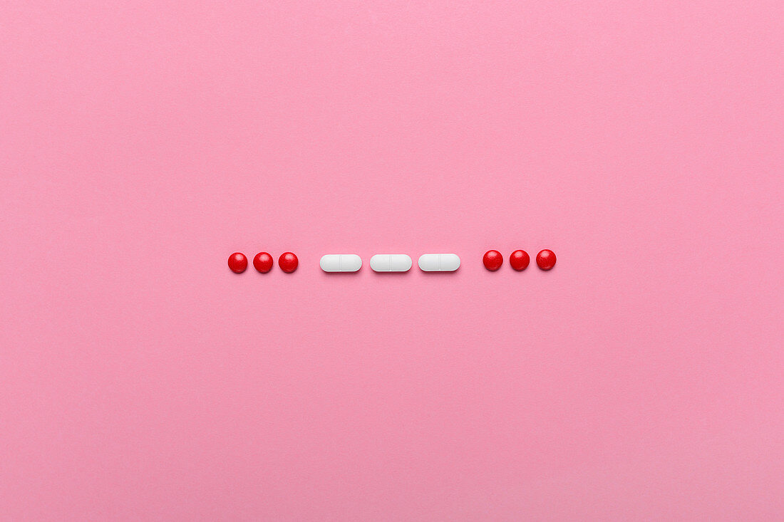 SOS Morse code with drugs and pills