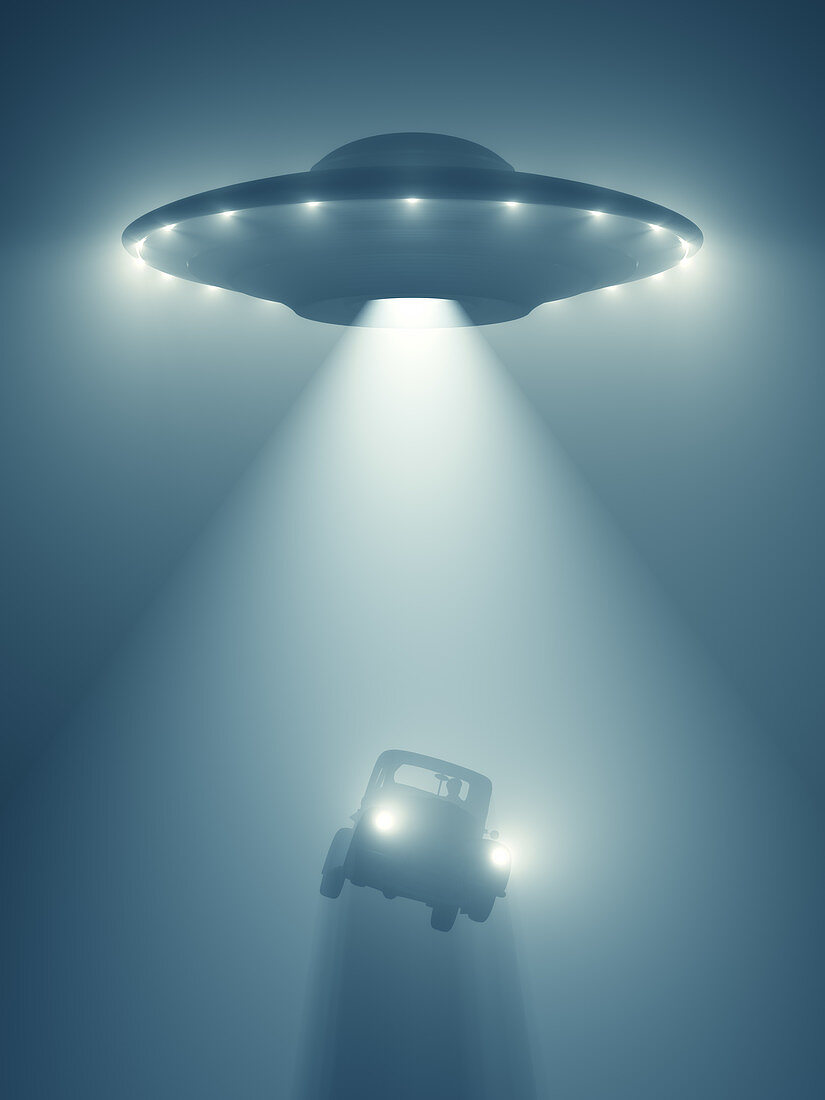 Alien abduction, illustration