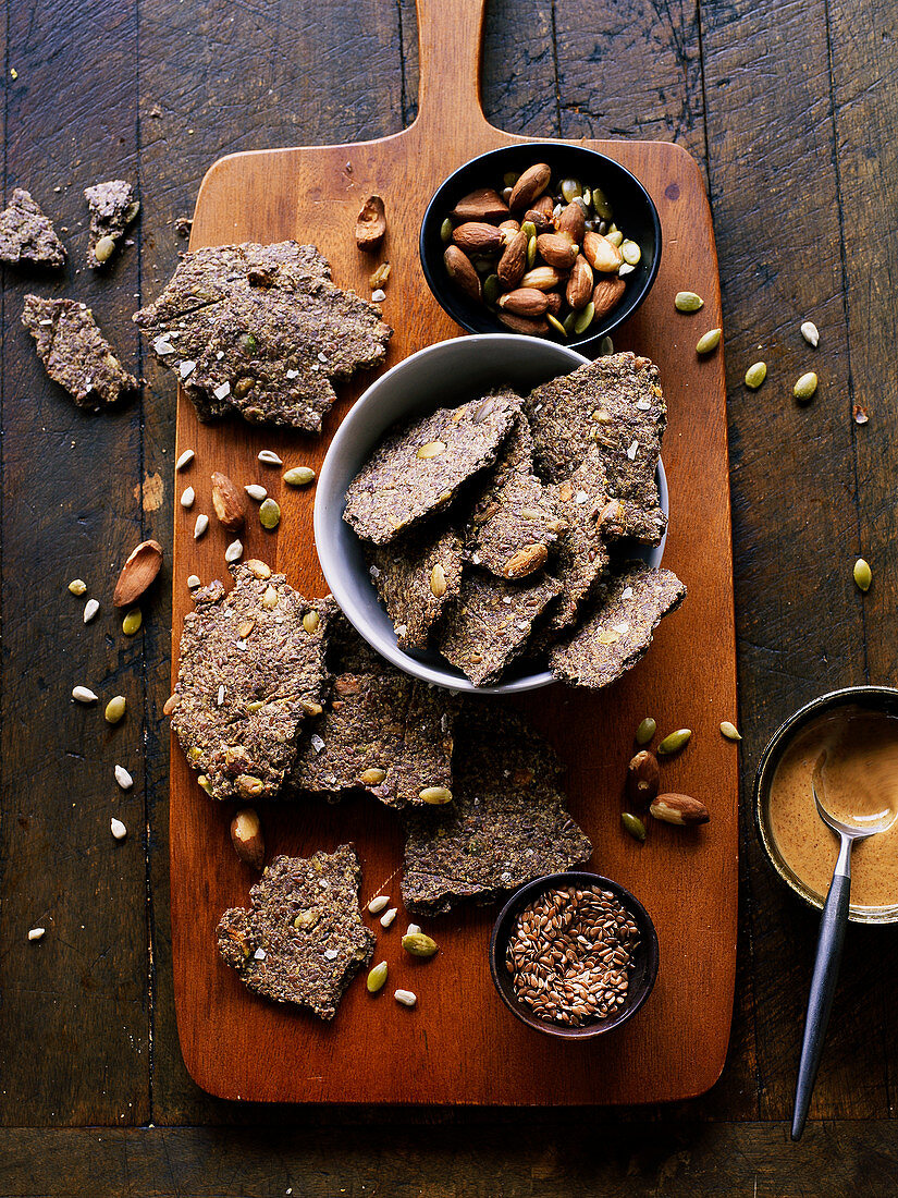 Gluten free flax seed crackers