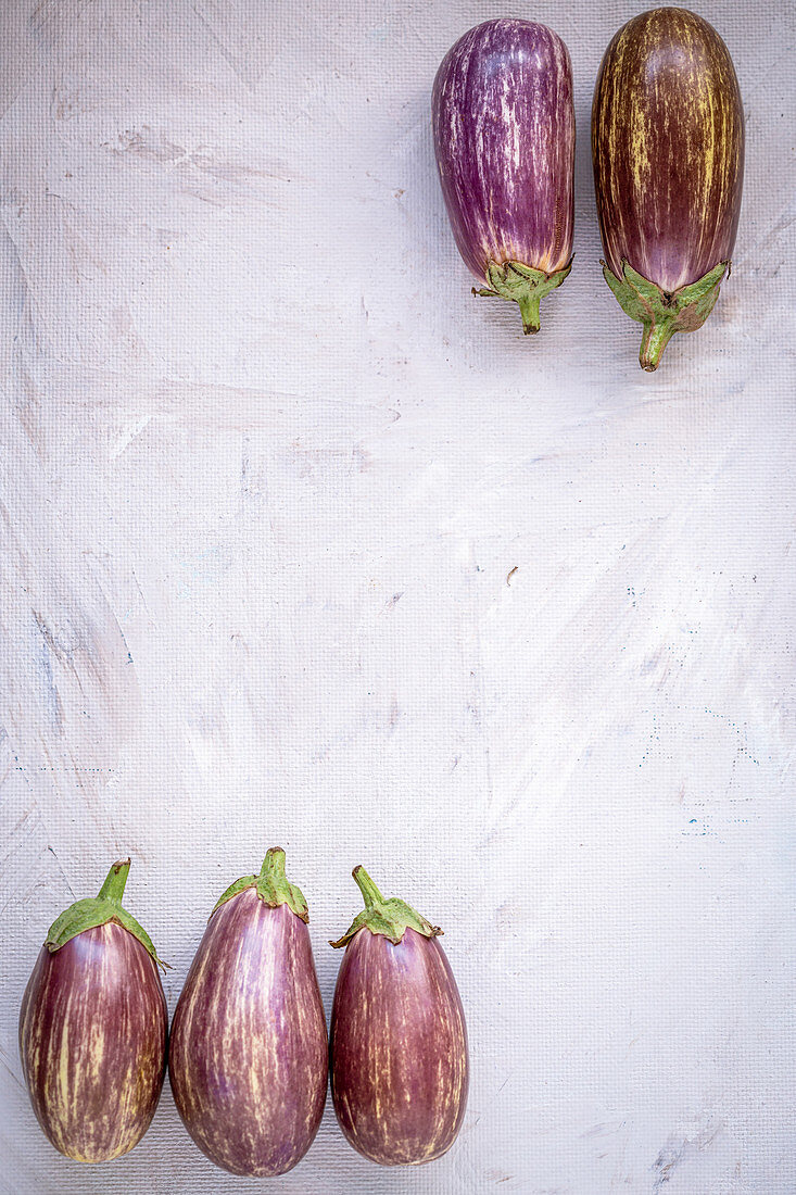 Five eggplants