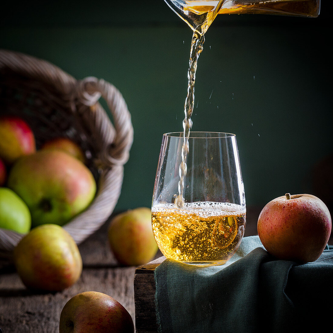 Apple cider with apples
