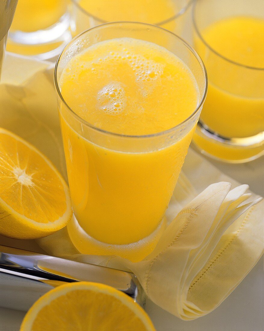 Tall Glass of Fresh Squeezed Orange Juice