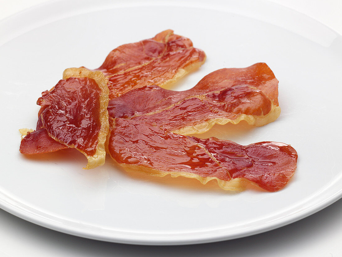 Oven-dried ham slices