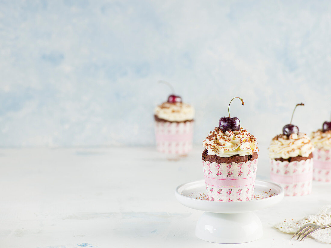 Black Forest cherry cupcakes