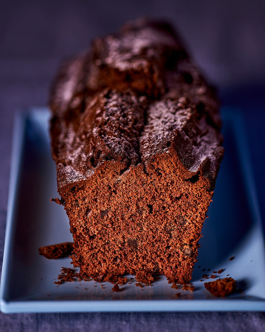 Chocolate cake, sliced