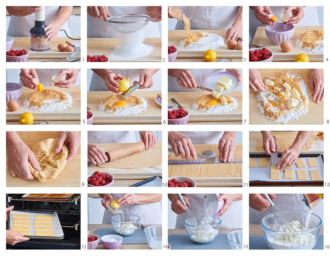 Baking Millefeuille with raspberries