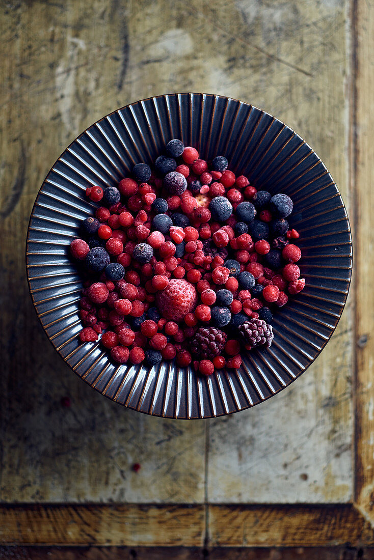 Frozen berries in a bowl