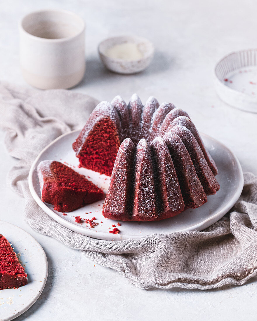 Gluten-free red velvet bundt cake