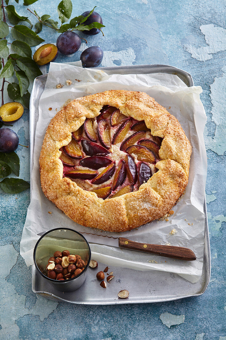 Galette with plums