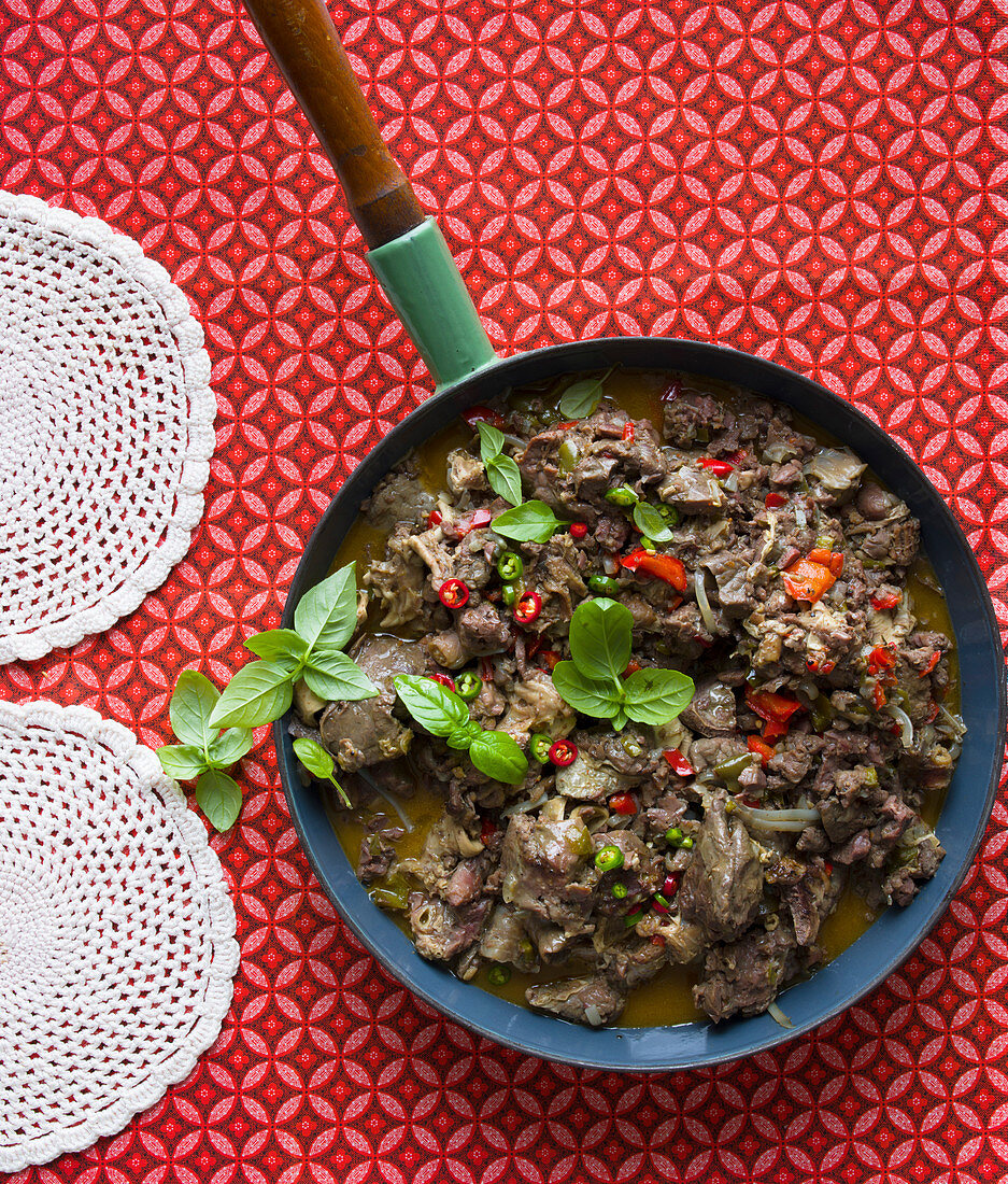 South-African Kgobe-kgobe (Spicy Beef heart and lung mince)