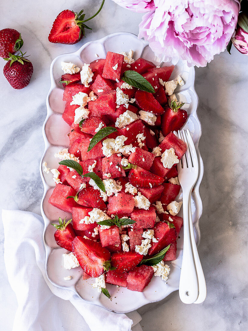 Strawberry Watermelon Salad