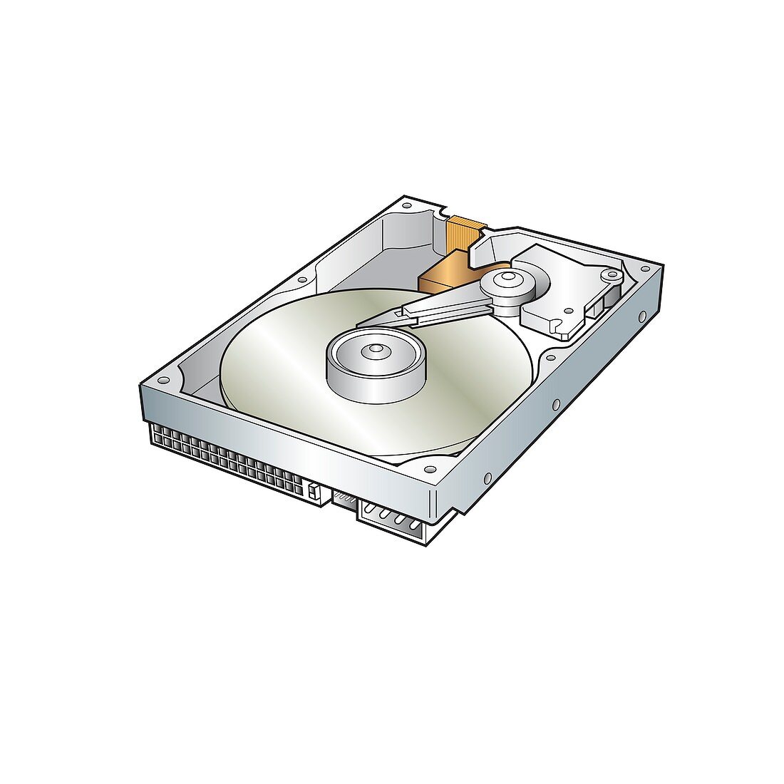 Hard disk drive, illustration