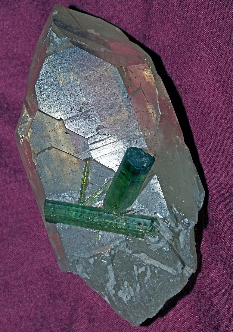 Tourmaline on quartz