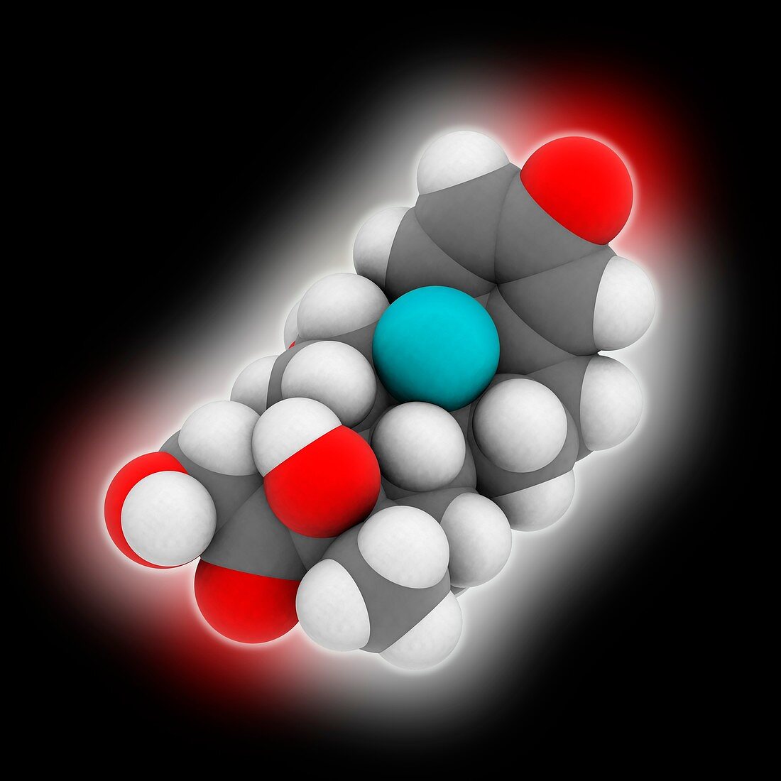 Dexamethasone molecule, illustration