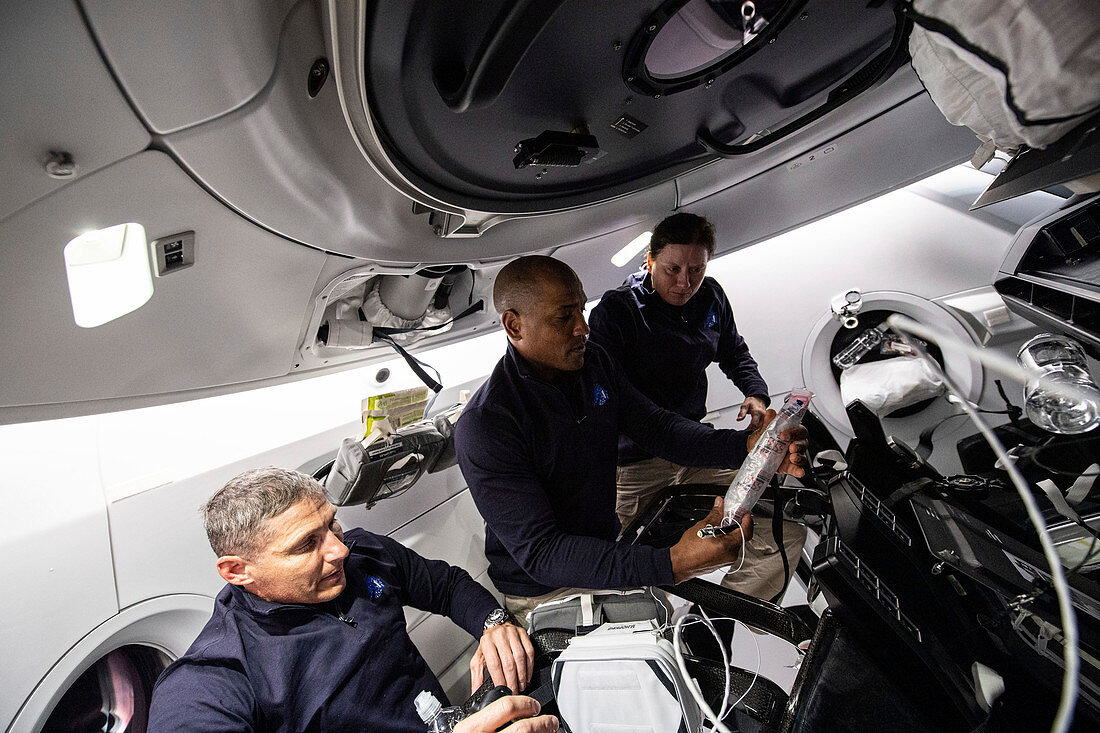 SpaceX Crew-1 astronauts inside spacecraft