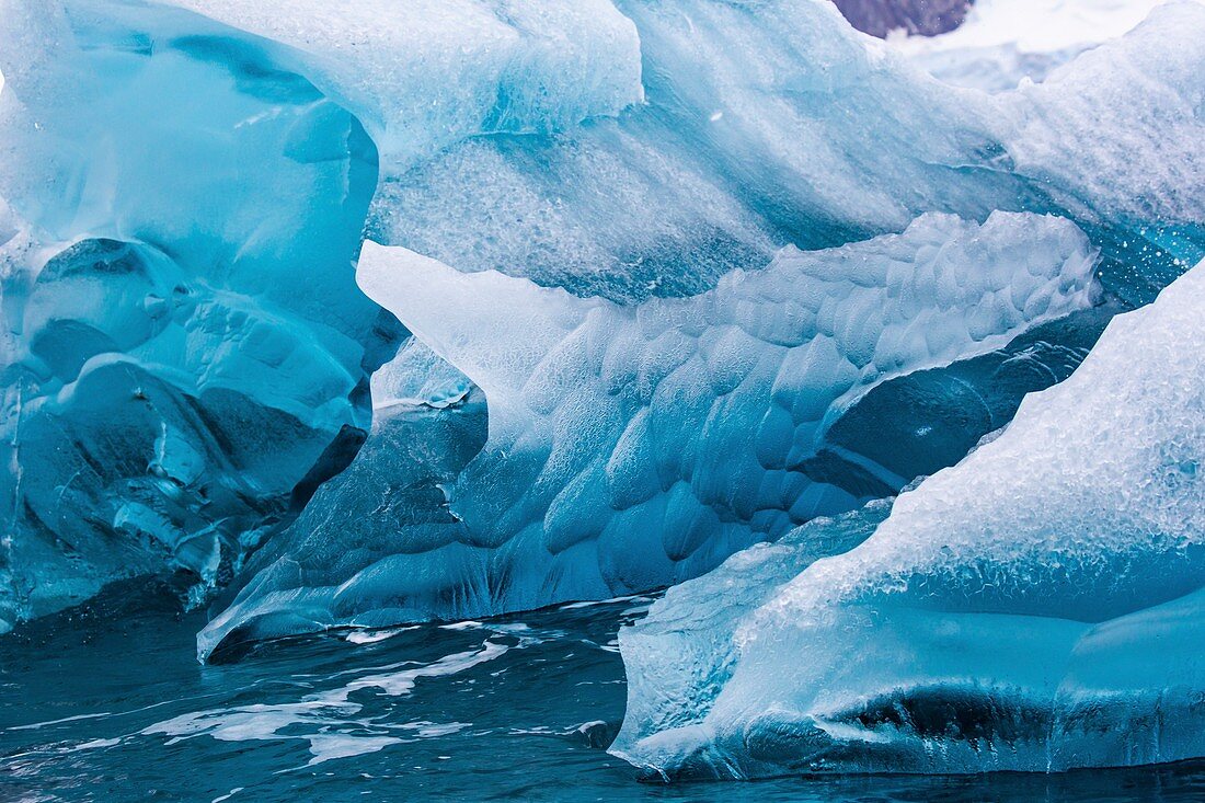 Blue ice of a glacier, Antarctica