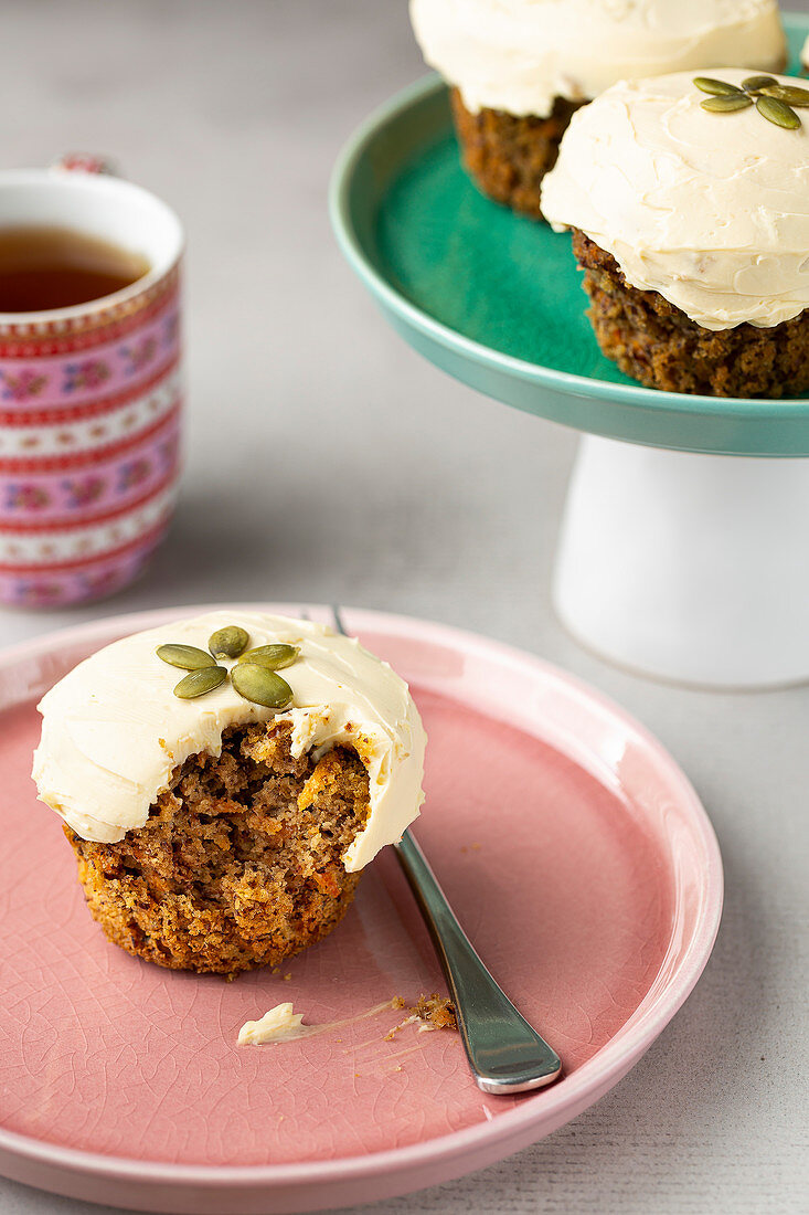 Carrot Muffin with Cream Cheese Icing