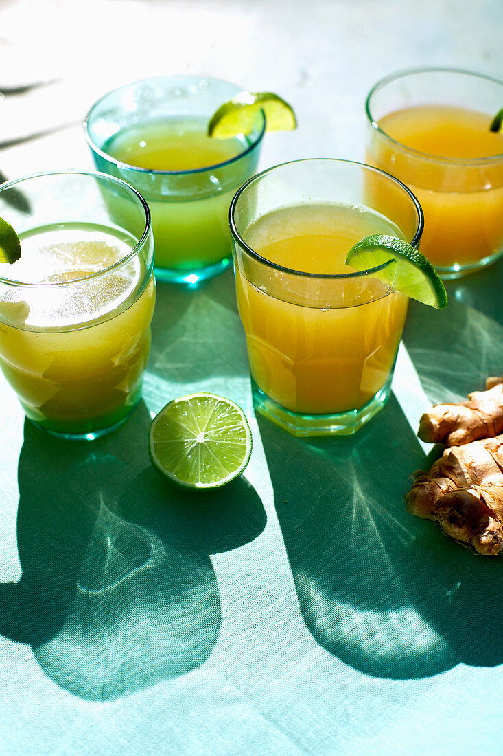 Homemade Ginger Beer in glasses