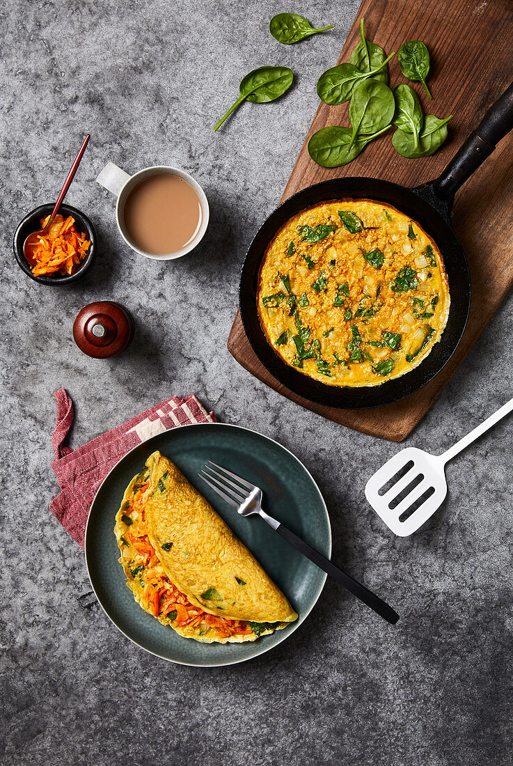 Turmeric omelette with kimchi