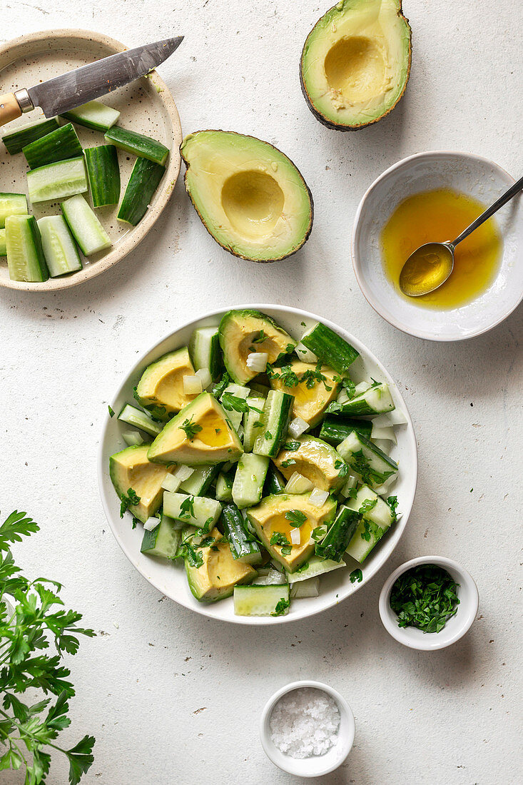 Avocado and cucumber salad