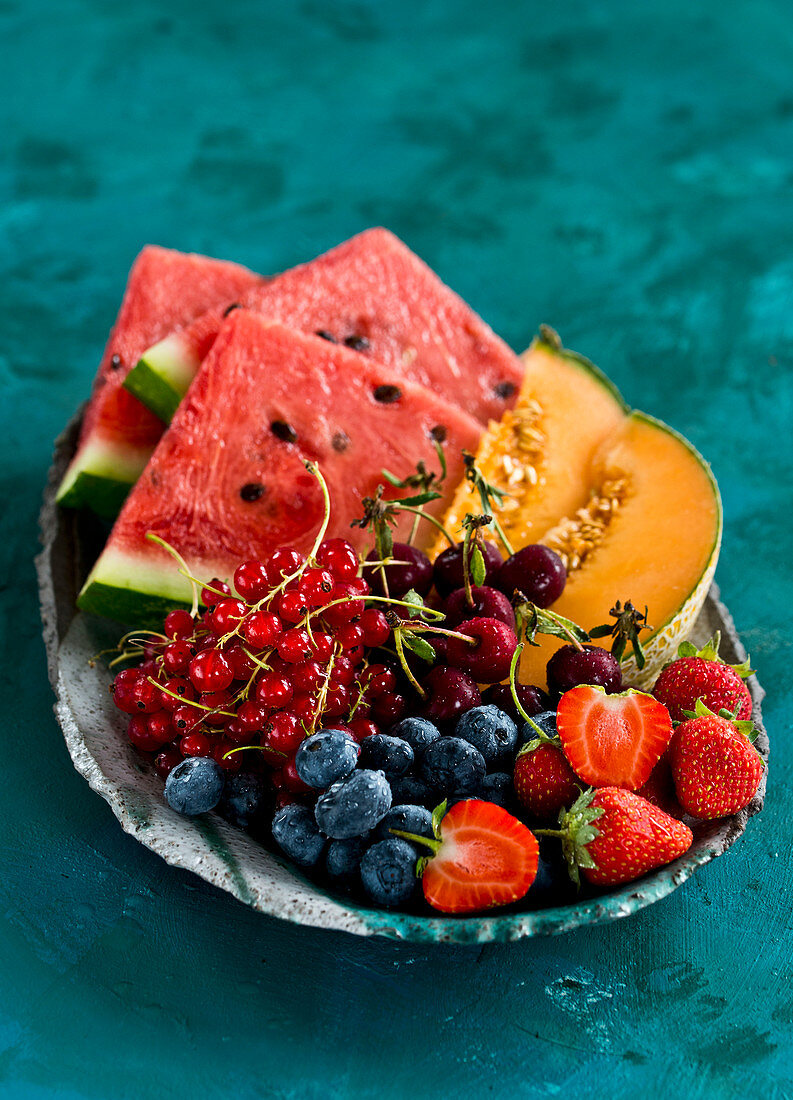 Summer fruits and berries