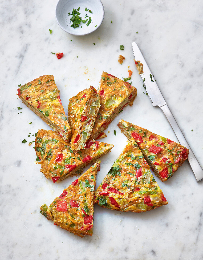 Vegetable tortilla with sweet potatoes