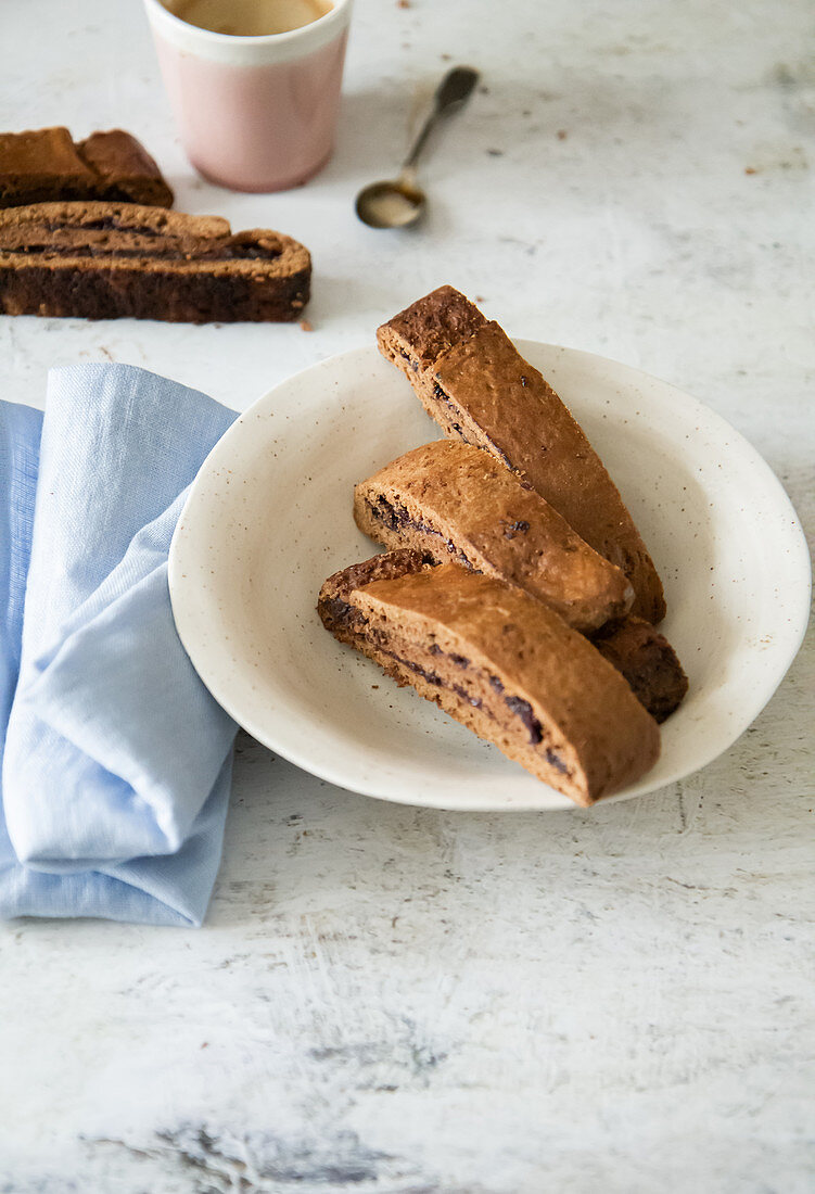 Biscotti with blackberry jam