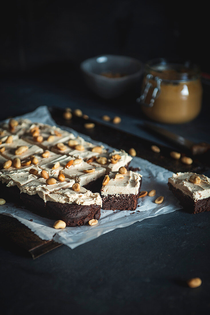 Chocolate Brownie with Penut Butter Frosting