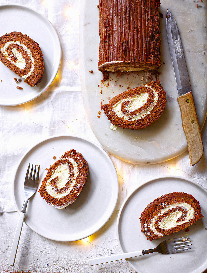 Yule Log zu Weihnachten