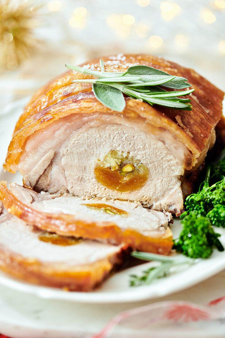 Roast Loin Of Pork with Apricots and Port