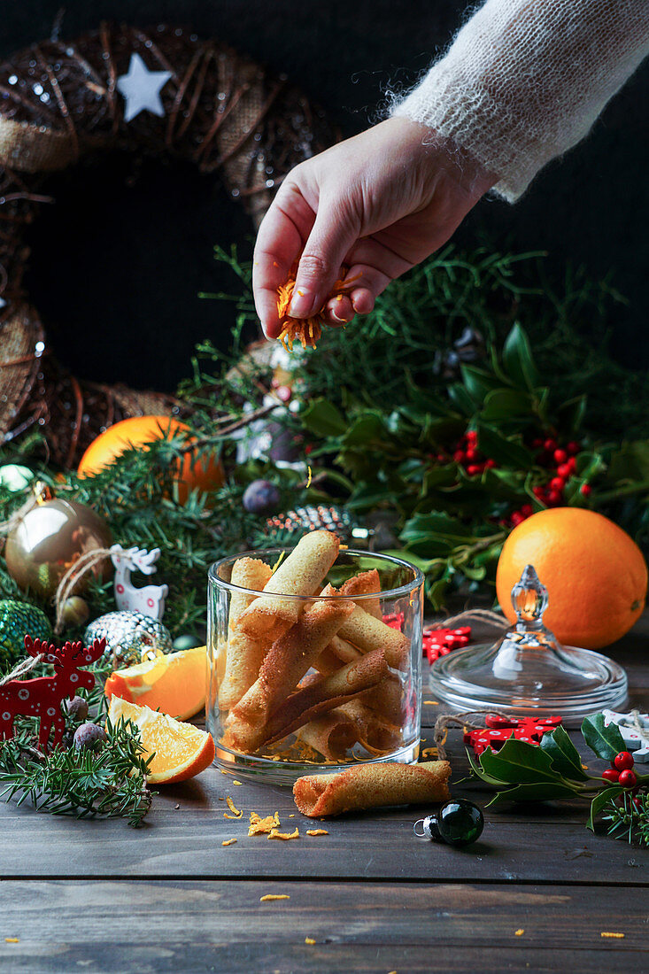 Tuiles im Glas für Weihnachten