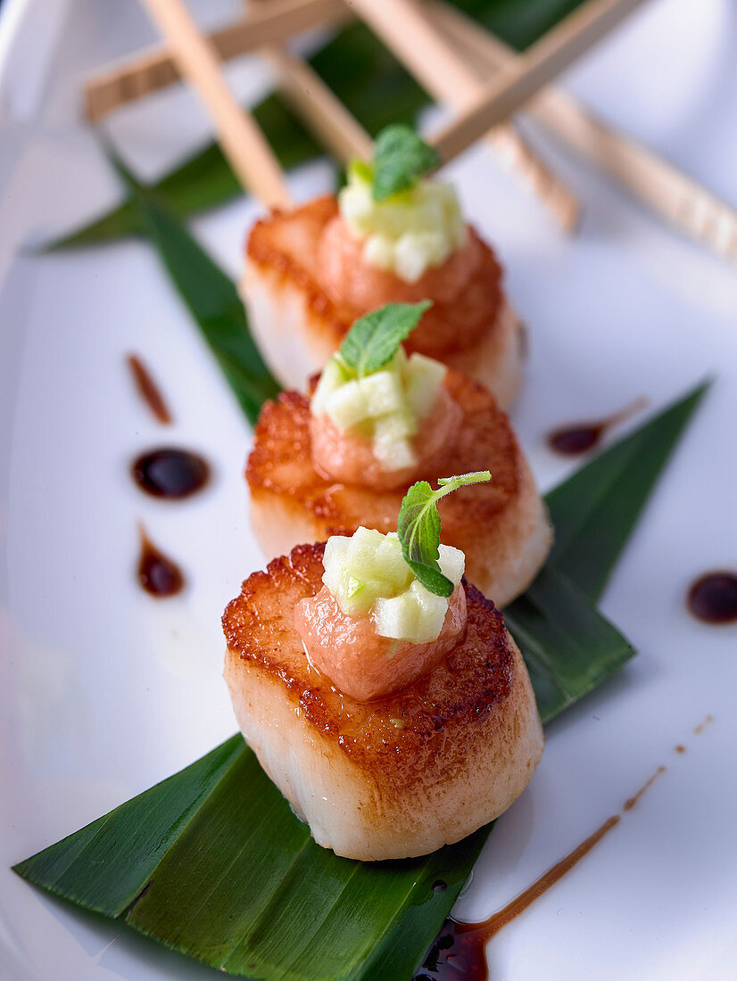 pan-seared scallops with wasabi